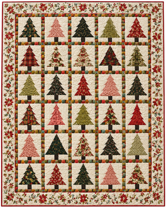 Patchwork Christmas Tree Garden TD101026363 Quilt Blanket