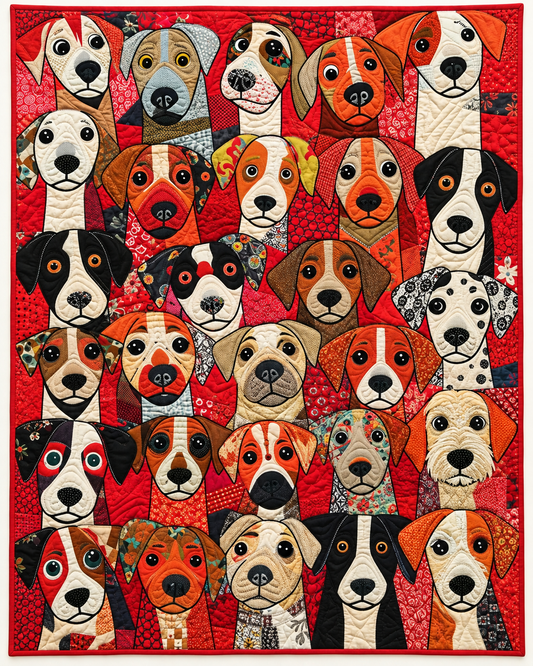 Patchwork Dog Crowd TD101026364 Quilt Blanket