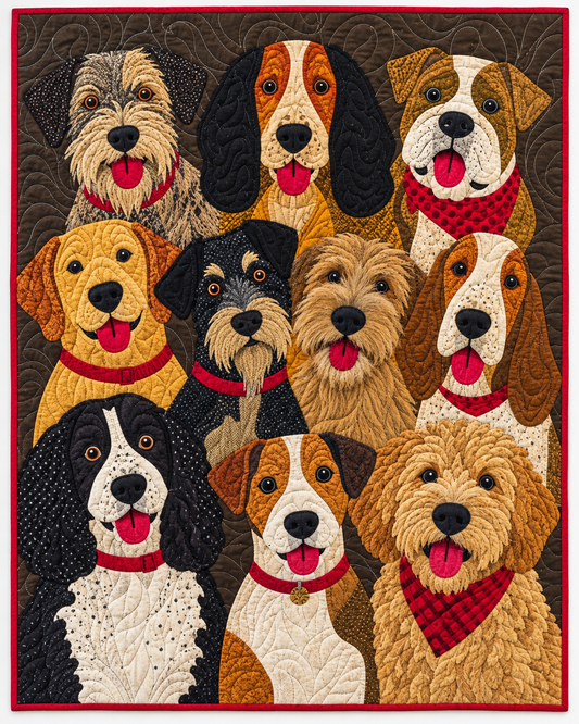 Patchwork Dog Gathering TD101026365 Quilt Blanket