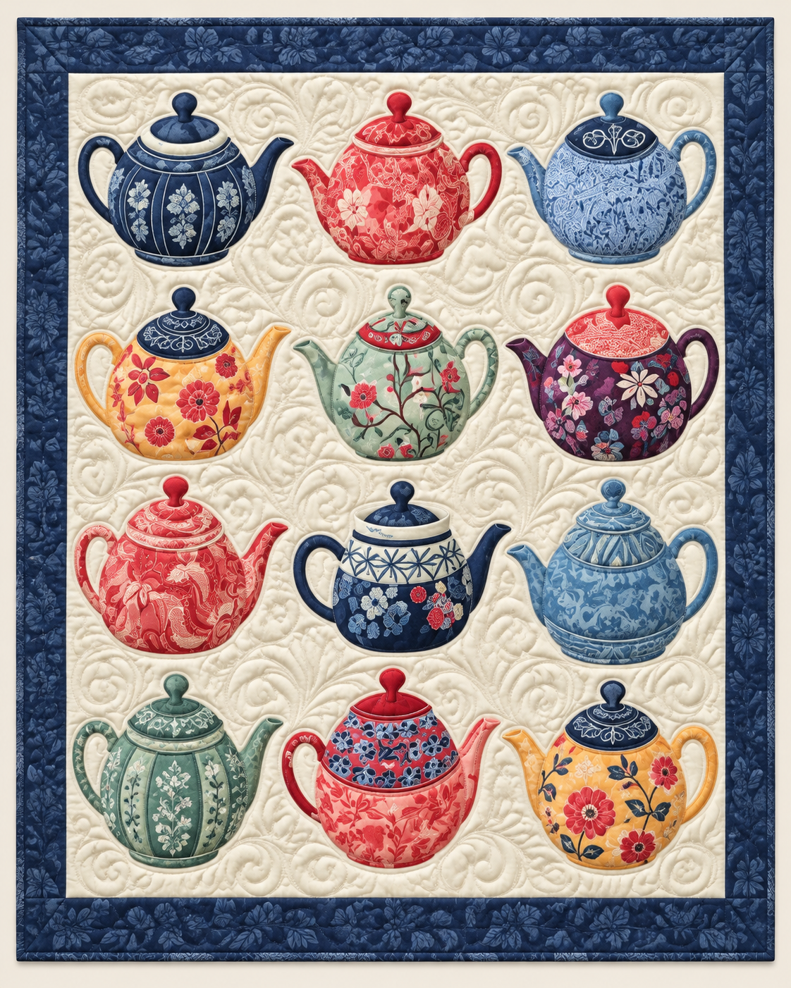 Patterned Teapot Collection TD101026378 Quilt Blanket