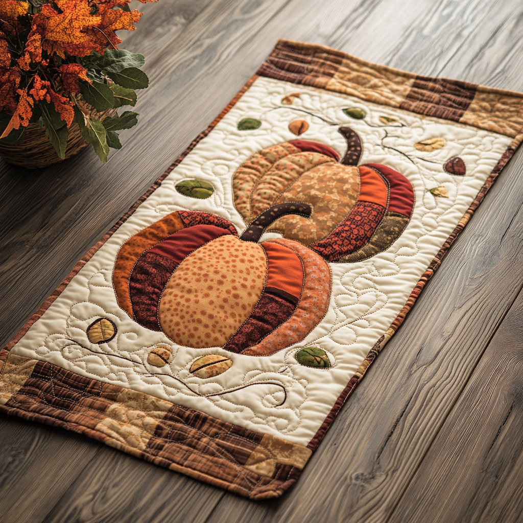 Pumpkin TAI061124197 Quilted Table Runner