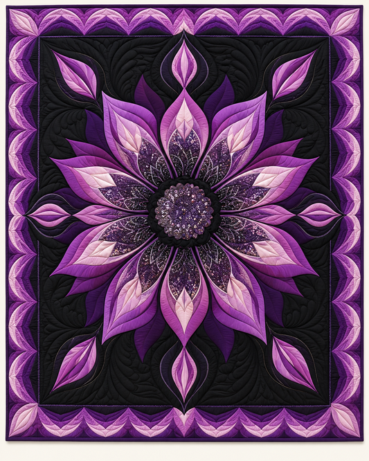 Purple Petal Medallion TD101026396 Quilt Blanket