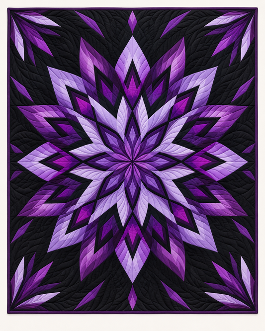 Purple Radiant Star TD101026398 Quilt Blanket