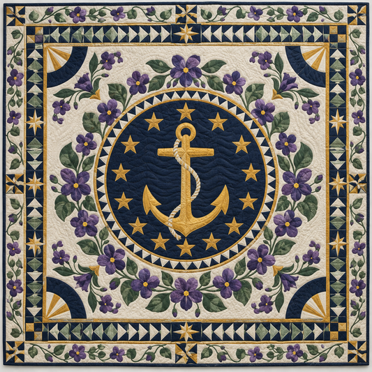 Rhode Island Anchor Of Violets TD1410261116 Quilt Blanket