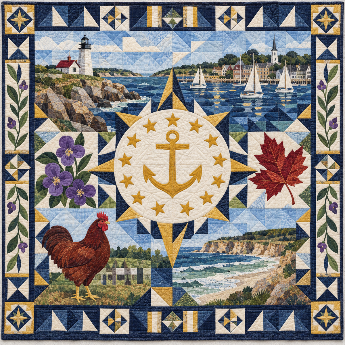 Rhode Island Mosaic Horizons TD181026789 Quilt Blanket