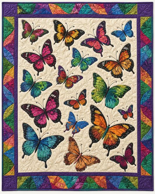 Rainbow Butterfly TD101026399 Quilt Blanket