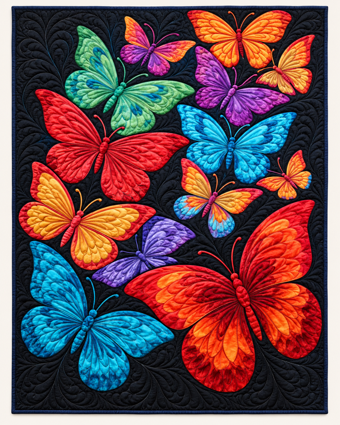 Rainbow Butterfly Flight TD101026400 Quilt Blanket