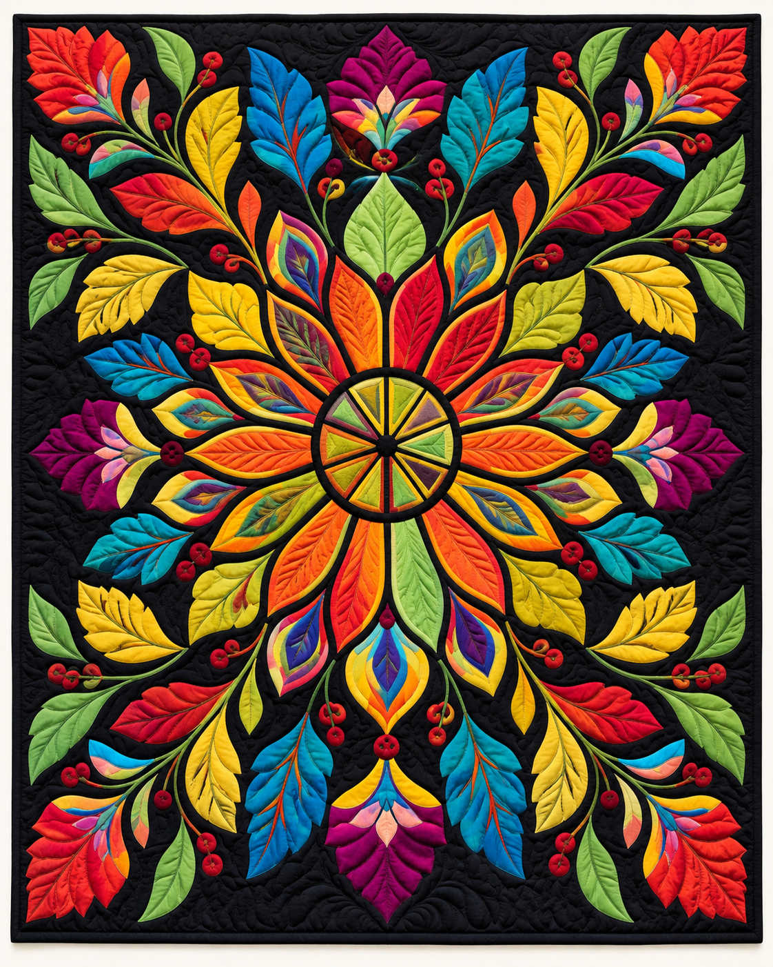 Rainbow Leaf Rosette TD101026405 Quilt Blanket