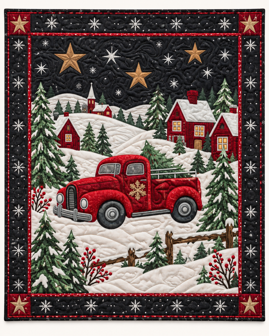 Red Truck Winter Village TD101026421 Quilt Blanket