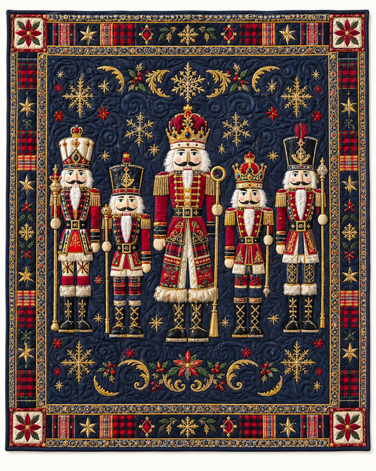 Regal Nutcrackers On Navy TD101026424 Quilt Blanket