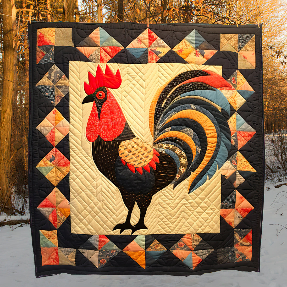 Rooster HM12102307 Quilt Blanket