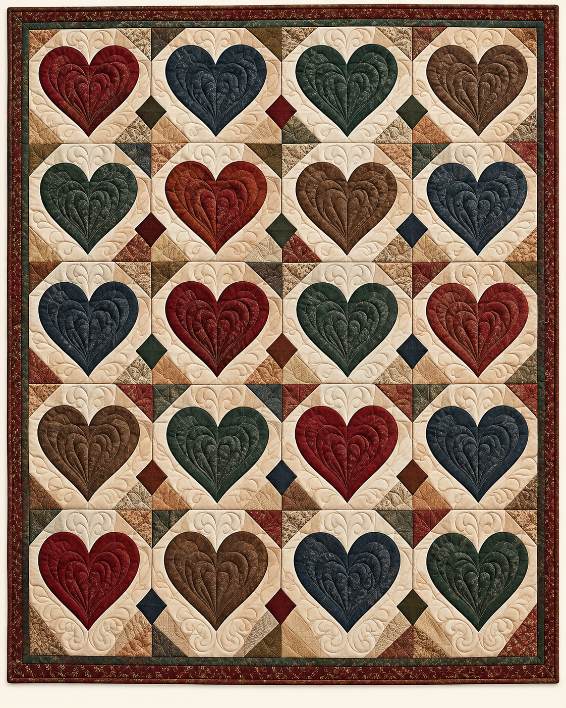 Rustic Heart Diamonds TD101026433 Quilt Blanket