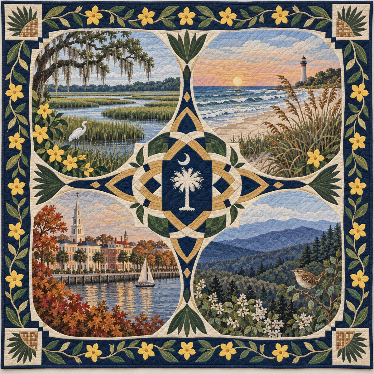 South Carolina Four Seasons TD181026798 Quilt Blanket