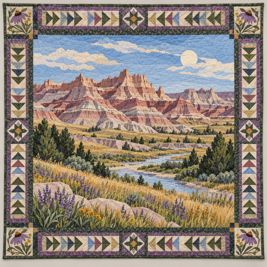 South Dakota Badlands Folded Light TD1410261121 Quilt Blanket