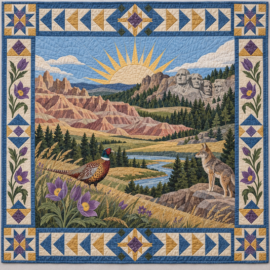 South Dakota Landscape Tapestry TD181026801 Quilt Blanket