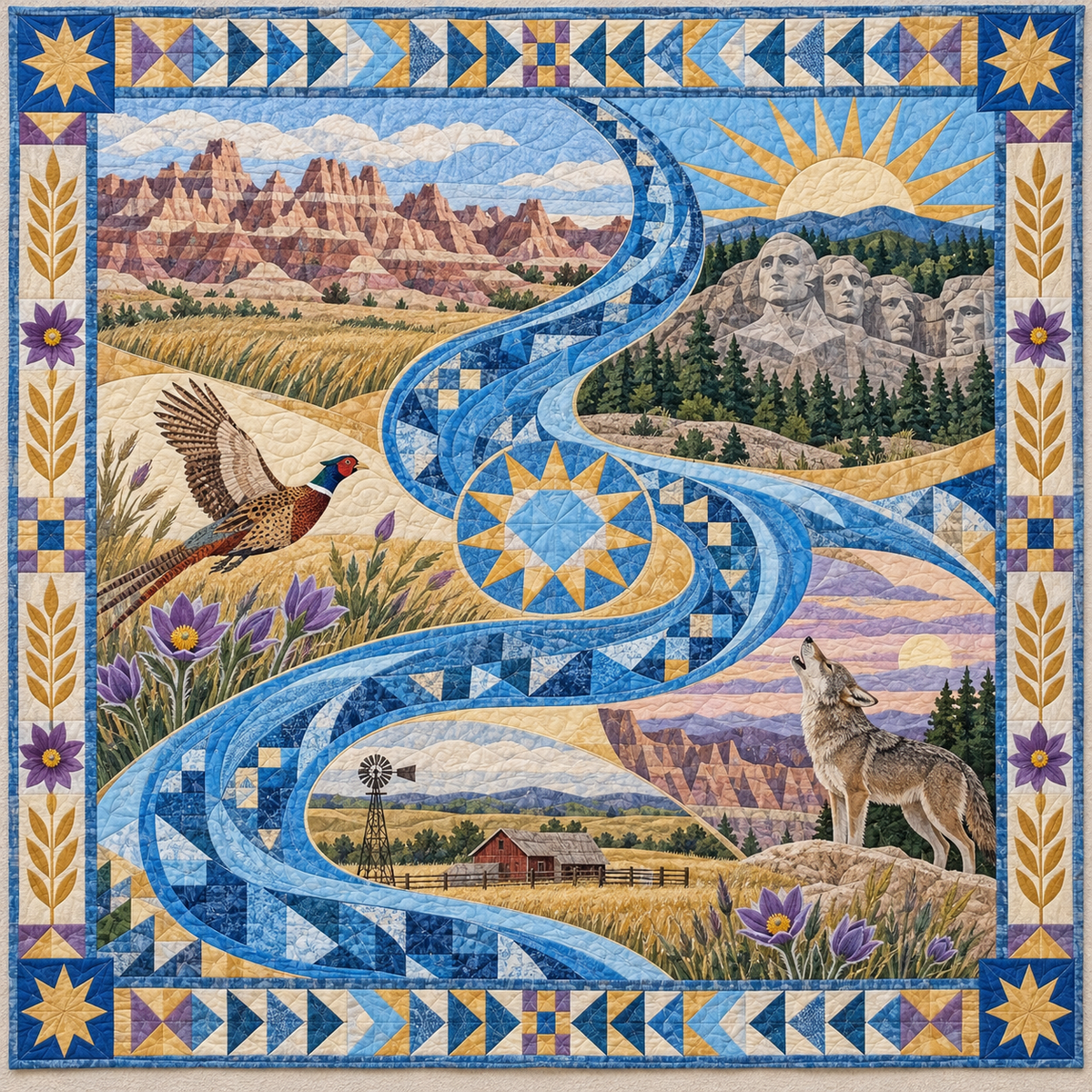 South Dakota River Of Stories TD181026804 Quilt Blanket