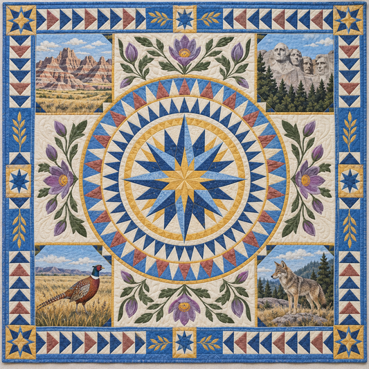 South Dakota Radiant Compass TD181026807 Quilt Blanket
