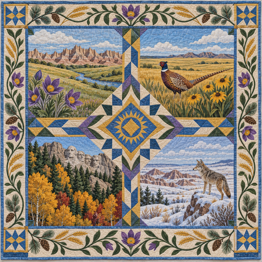 South Dakota Four Seasons TD181026808 Quilt Blanket