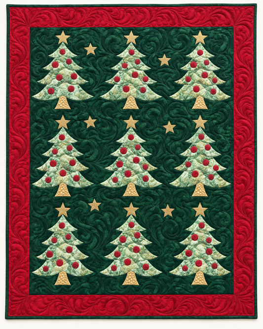 Sage Christmas Trees TD101026435 Quilt Blanket