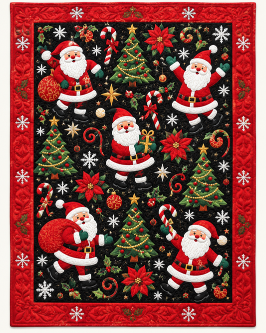 Santa Holiday Collage TD101026443 Quilt Blanket