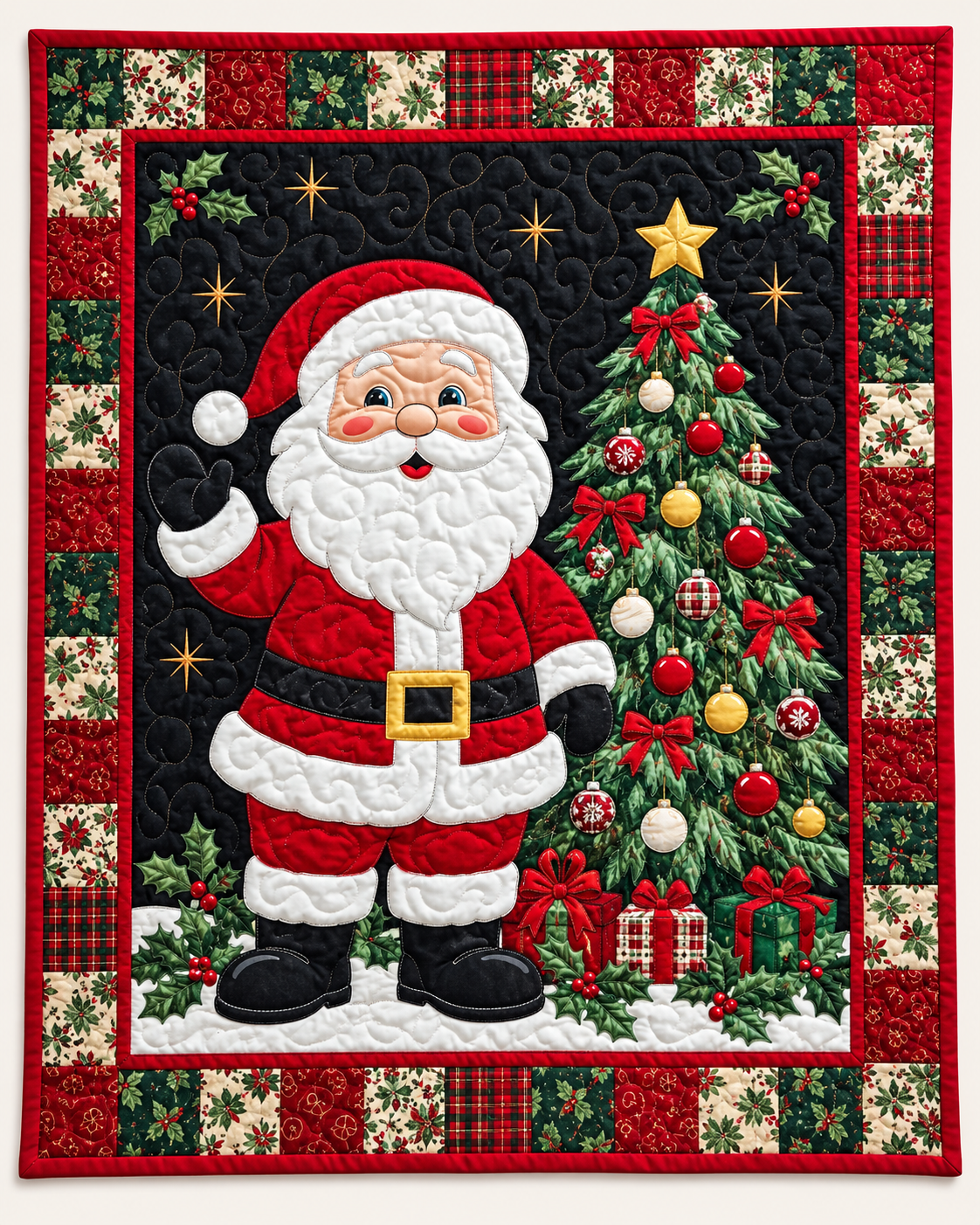 Santa And Christmas Tree TD101026436 Quilt Blanket
