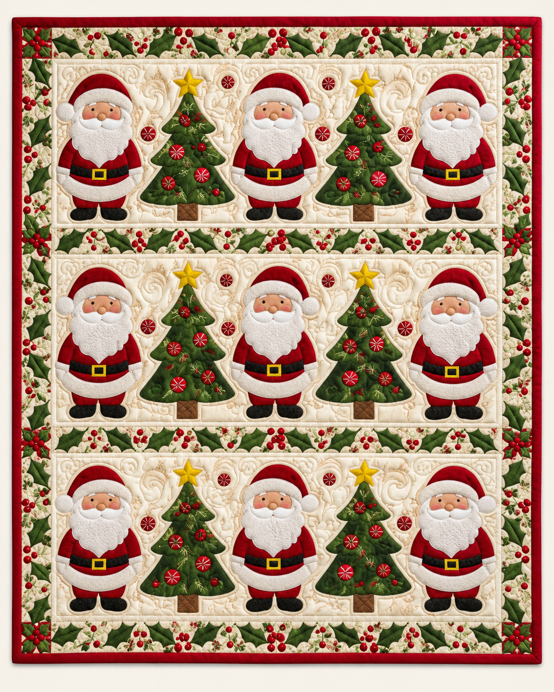Santa And Christmas Trees TD101026437 Quilt Blanket