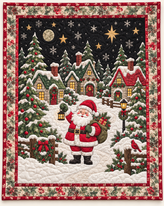Santa In a Snowy Village TD101026444 Quilt Blanket