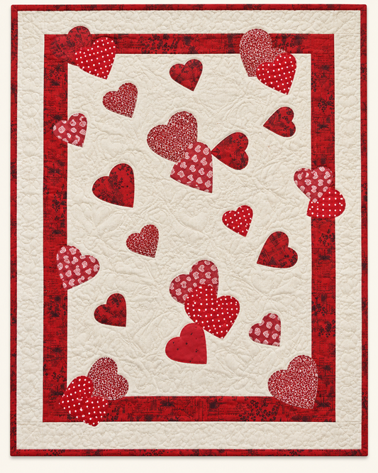 Scattered Red Hearts TD101026450 Quilt Blanket