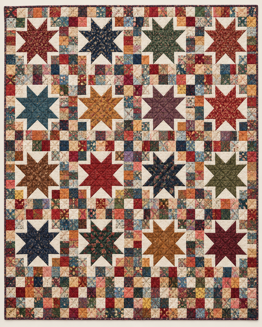 Scrappy Barn Stars TD101026455 Quilt Blanket
