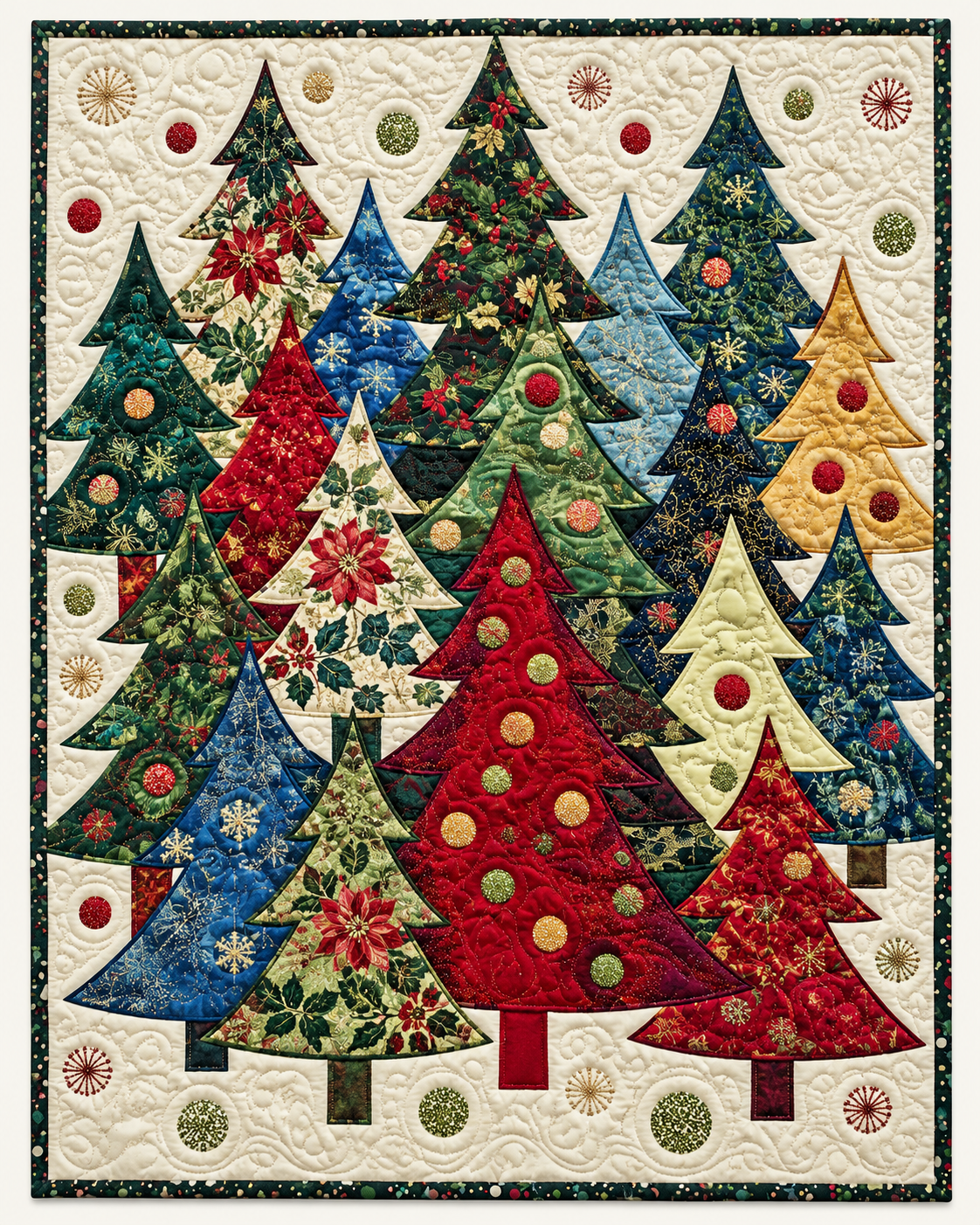 Scrappy Christmas Trees TD101026460 Quilt Blanket