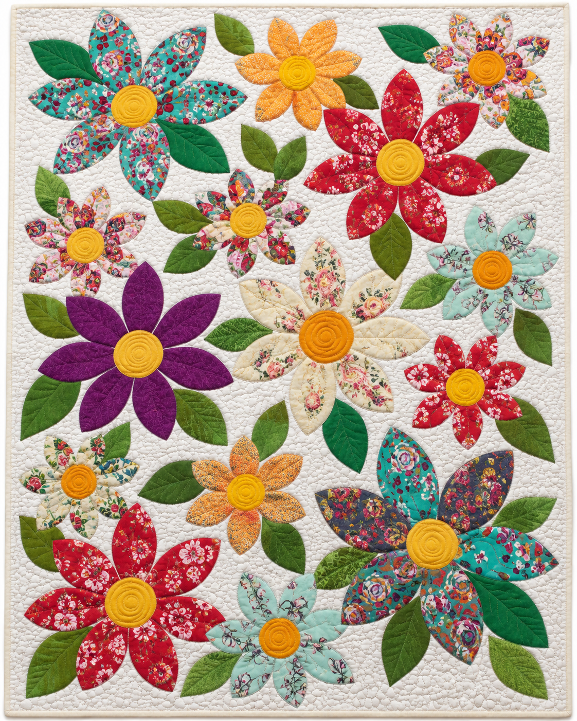 Scrappy Daisy Chain TD101026461 Quilt Blanket