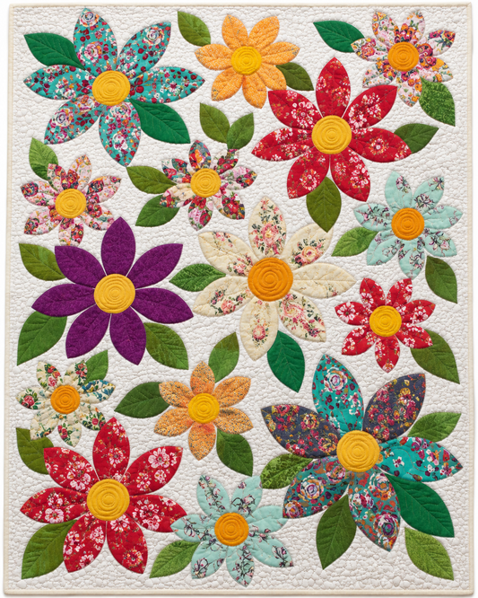 Scrappy Daisy Chain TD101026461 Quilt Blanket