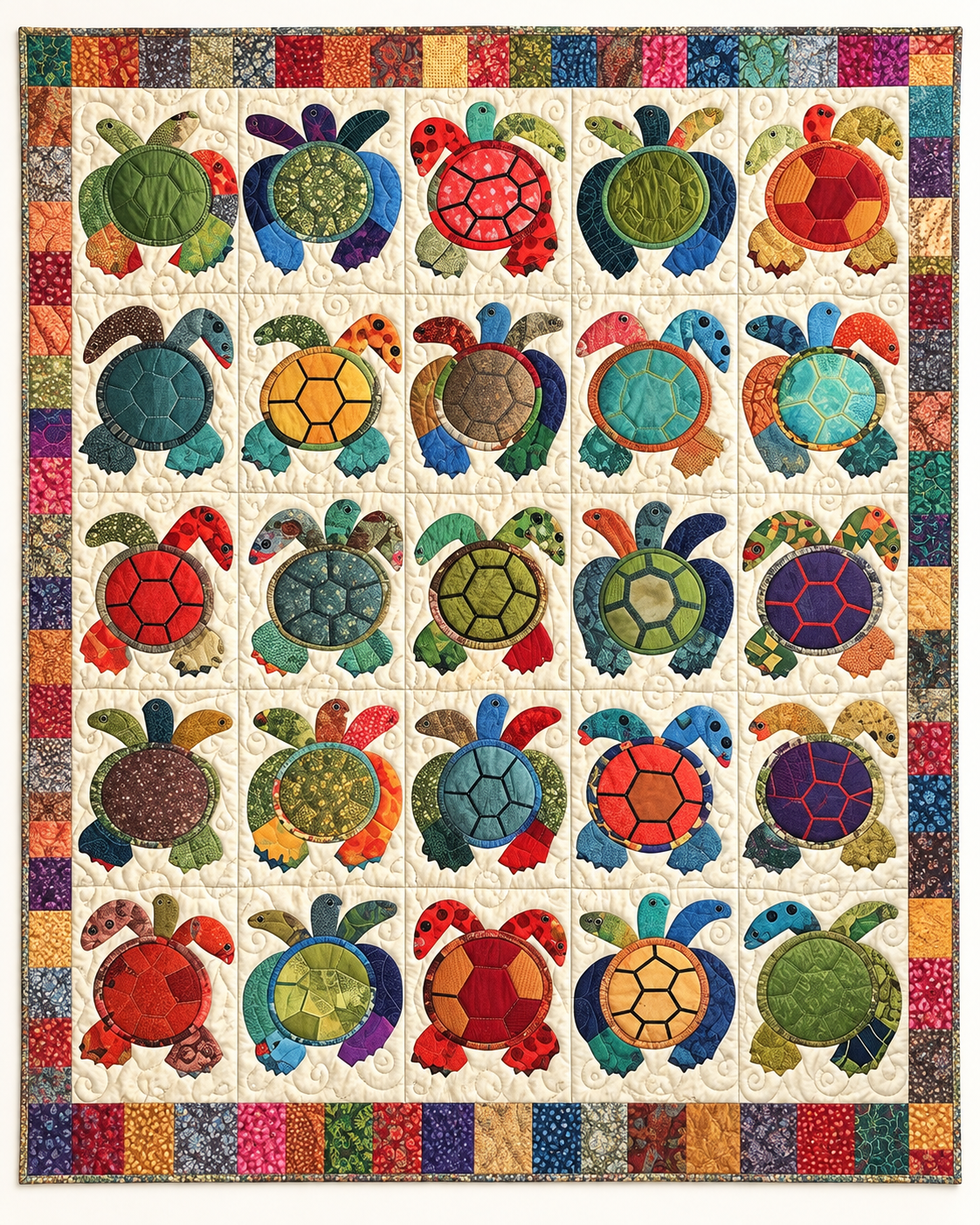 Scrappy Sea Turtle TD101026464 Quilt Blanket