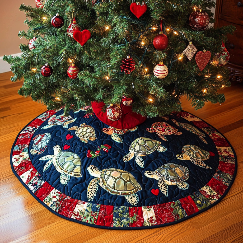 Sea Turtle TAI061124277 Quilted Tree Skirt