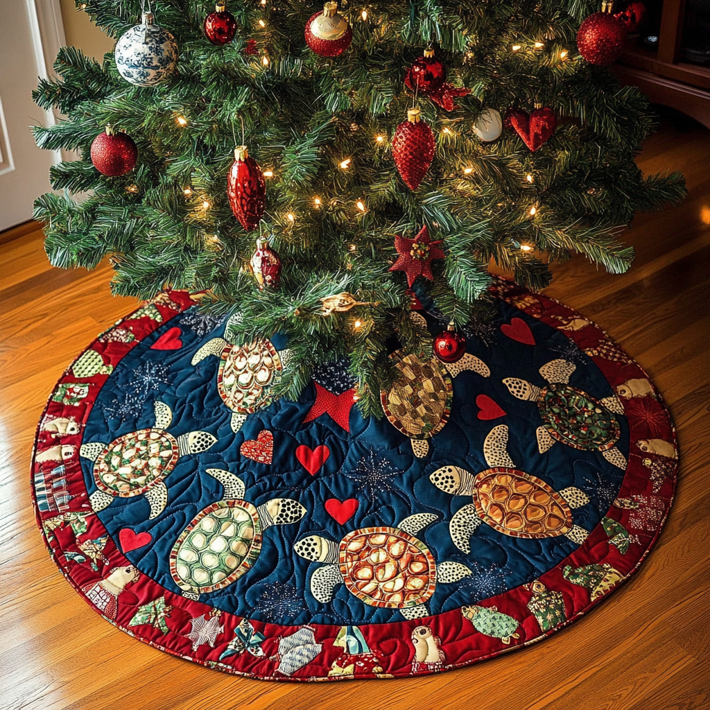 Sea Turtle TAI061124278 Quilted Tree Skirt