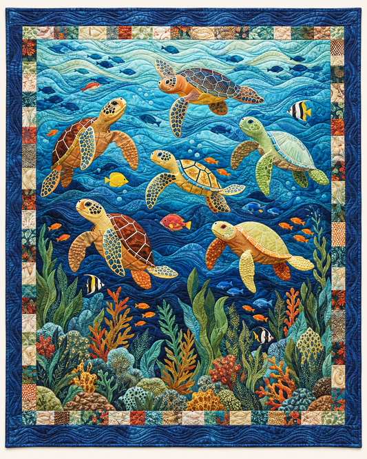 Sea Turtle Reef TD101026465 Quilt Blanket