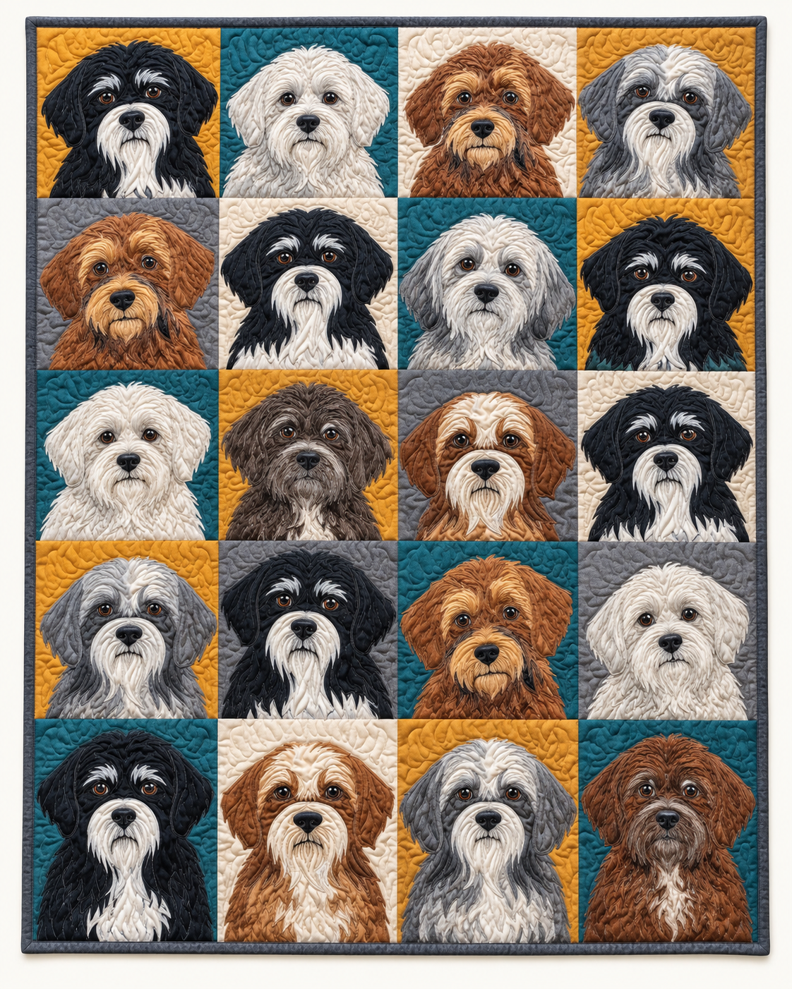 Shaggy Dog Portraits TD101026467 Quilt Blanket