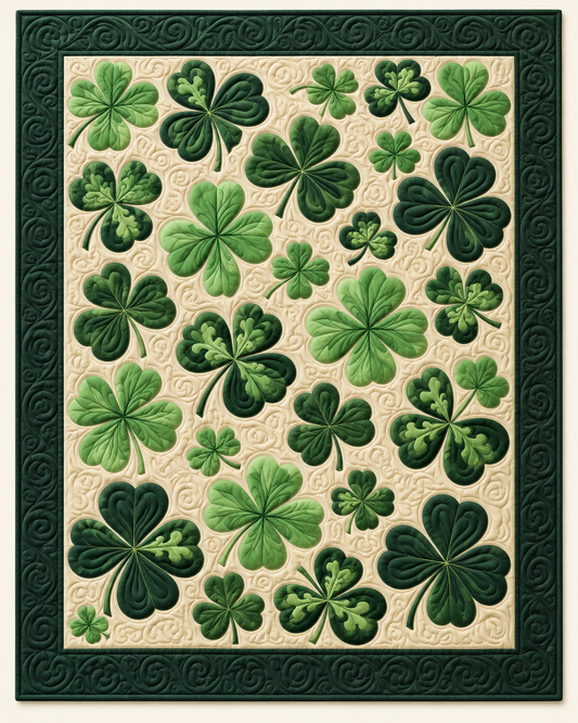 Shamrock Scrollwork TD101026470 Quilt Blanket