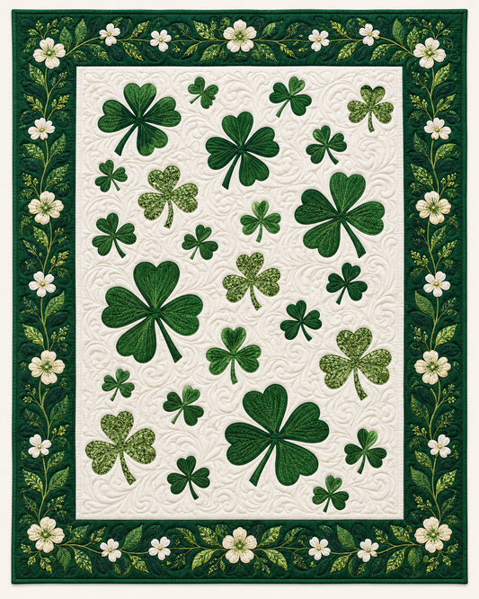 Shamrock And Blossom Border TD101026468 Quilt Blanket