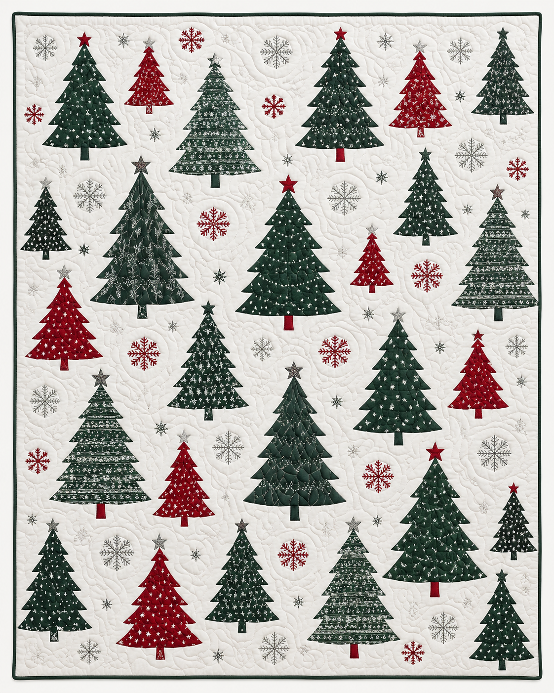 Simple Christmas Trees And Snowflakes TD101026472 Quilt Blanket