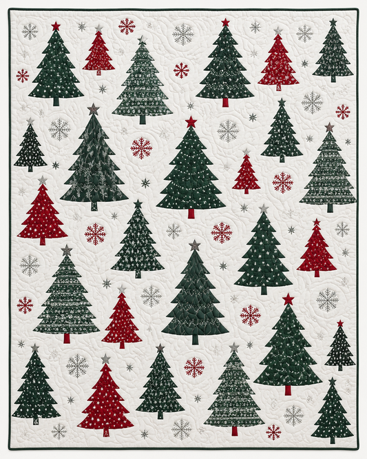 Simple Christmas Trees And Snowflakes TD101026472 Quilt Blanket