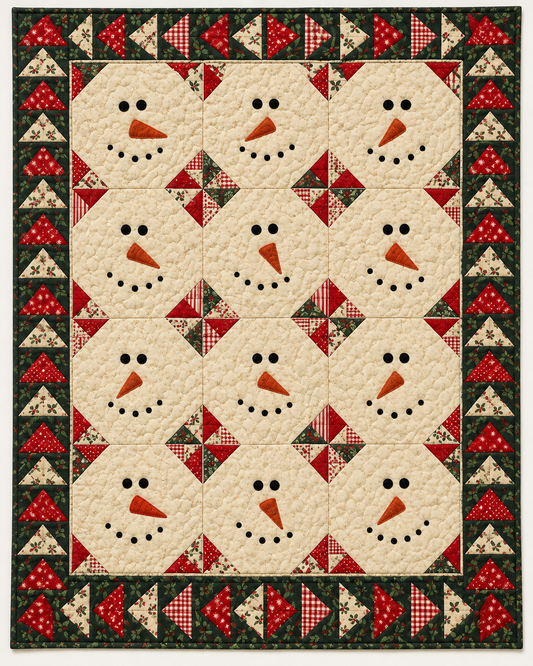 Snowman Face TD101026475 Quilt Blanket