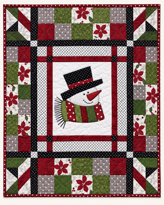 Snowman Patchwork Frame TD101026478 Quilt Blanket