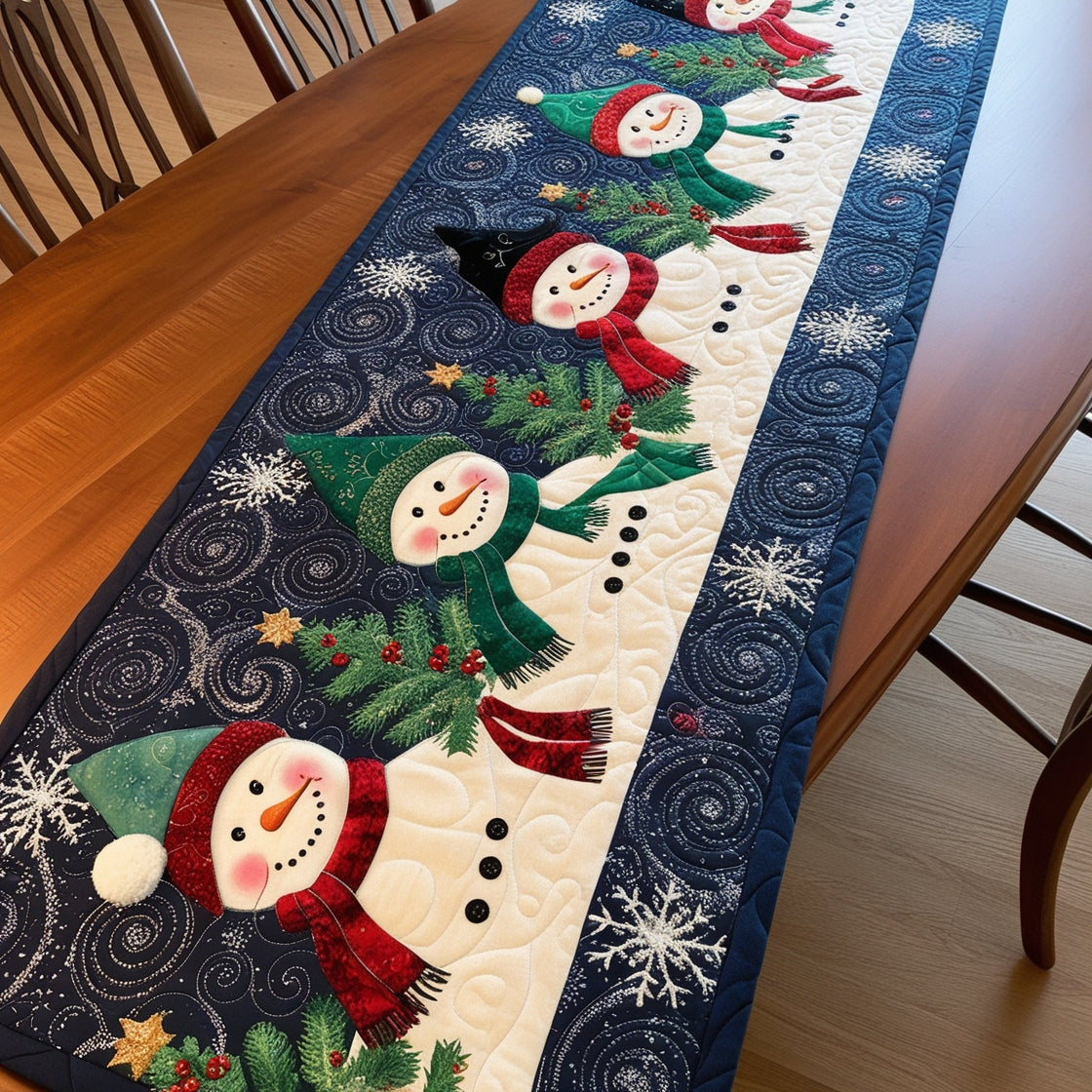 Snowman TAI121024021 Quilted Table Runner