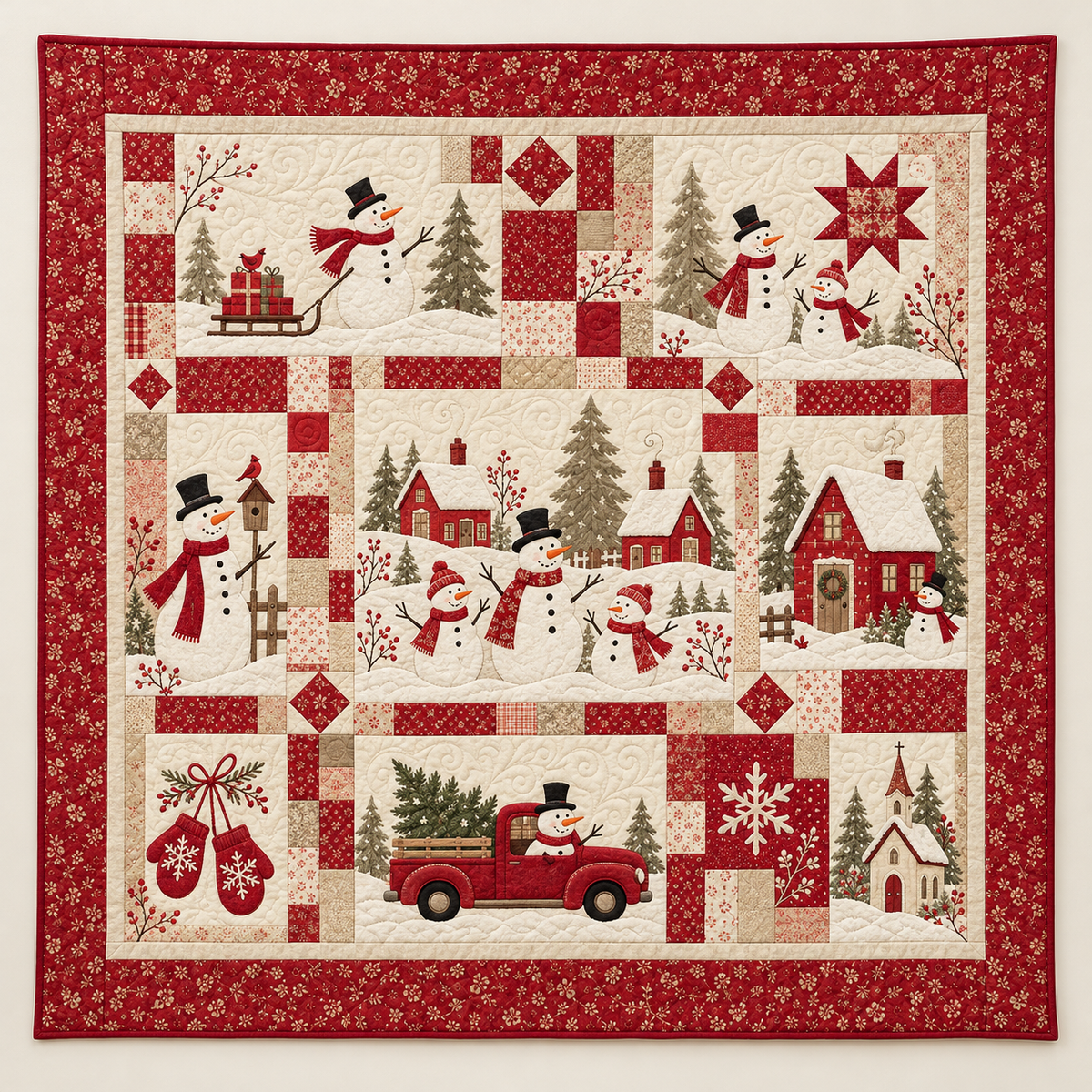 Snowman Village TD101026056 Quilt Blanket