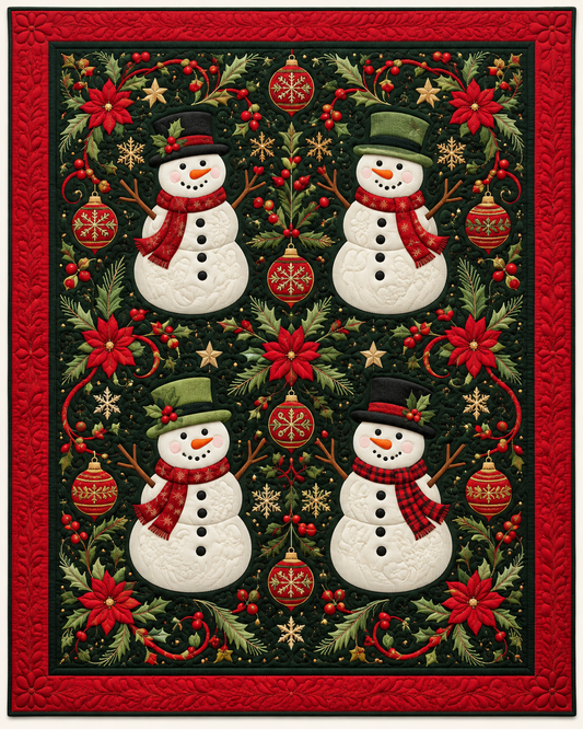 Snowmen And Winter Ornaments TD101026480 Quilt Blanket