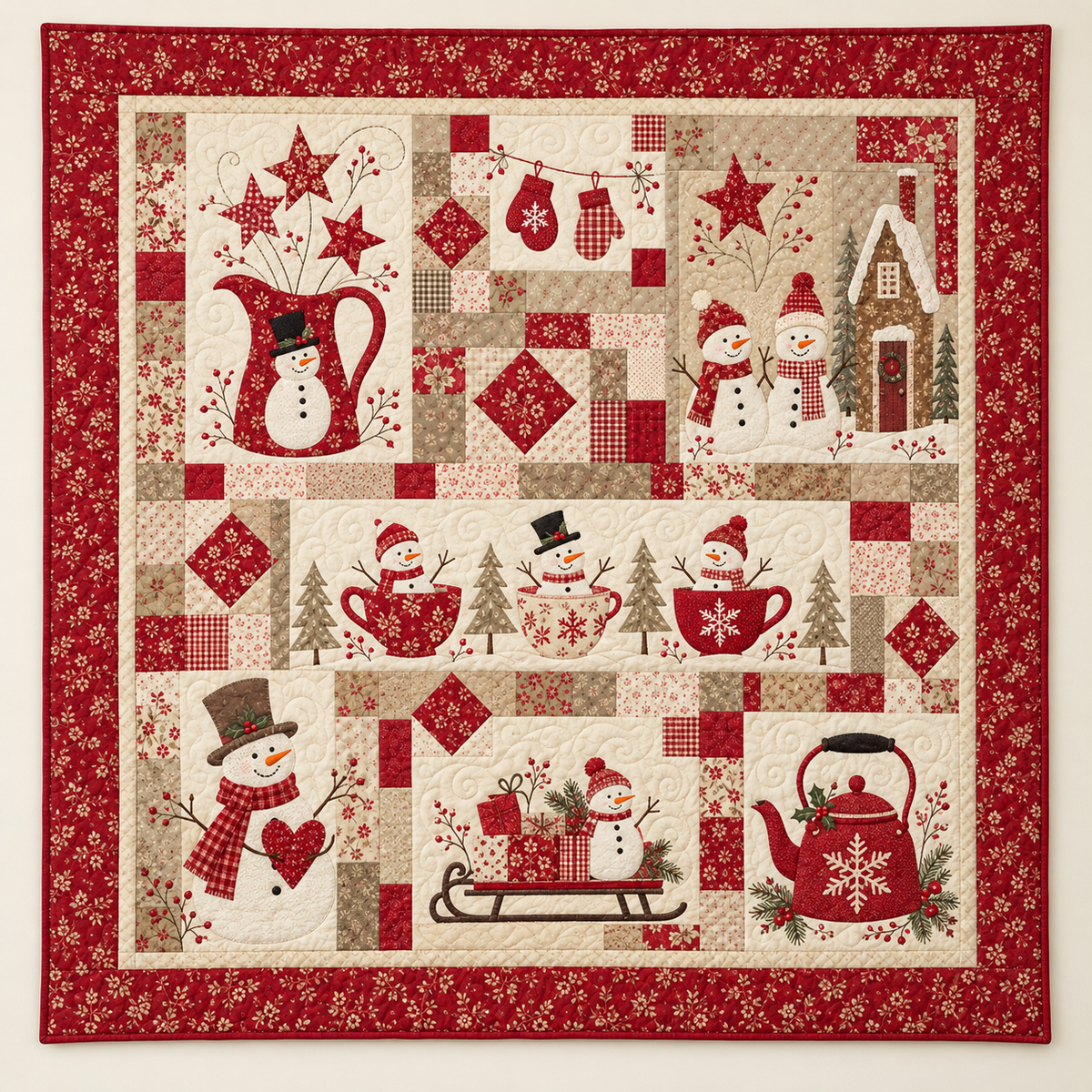 Snowman Christmas Kitchen TD101026057 Quilt Blanket