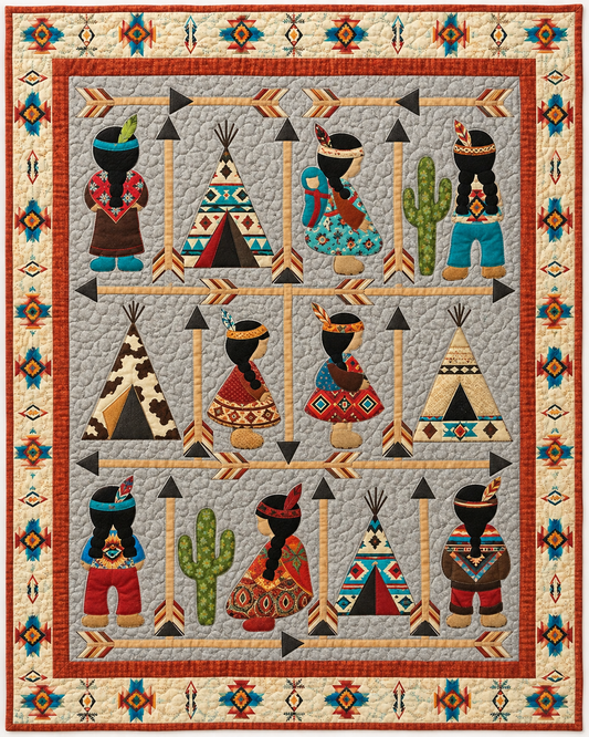 Southwestern Folk Figure TD101026487 Quilt Blanket