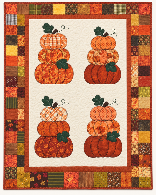 Stacked Autumn Pumpkins TD101026488 Quilt Blanket