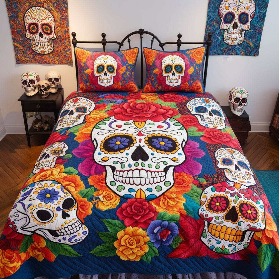 Sugar Skull NTA181024628 Quilt Bedding Set